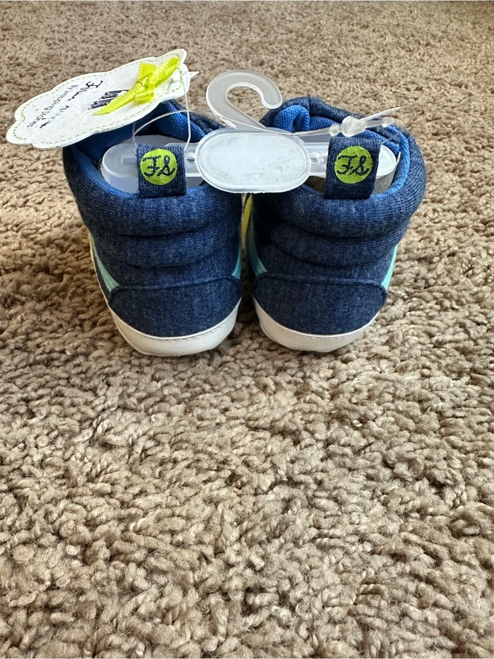 First Steps By Stepping Stones Size 2 (3-6 months) Navy Crib Shoes